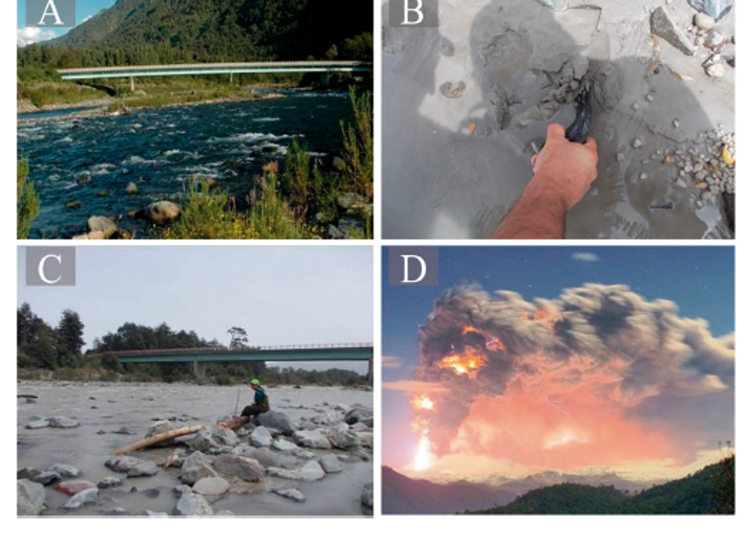 Efectos de una erupción volcánica en el sur de Chile